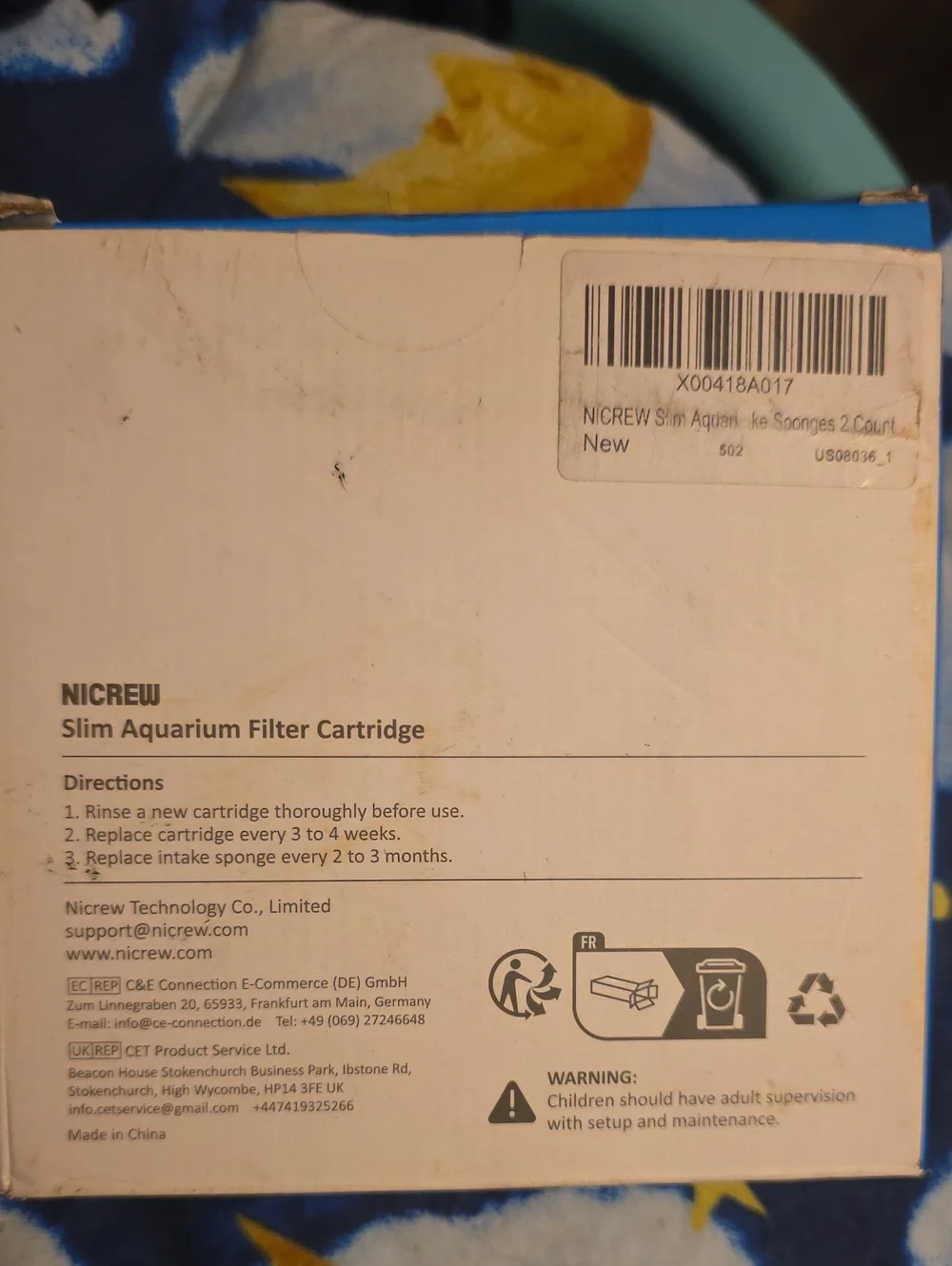 NICREW Slim Aquarium Filter Cartridge - White